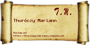 Thuróczy Mariann névjegykártya