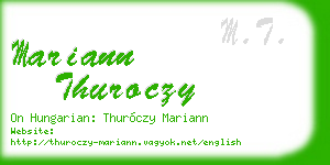 mariann thuroczy business card