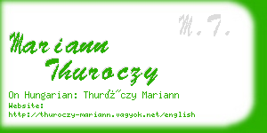 mariann thuroczy business card